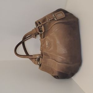 Authentic Prada Pleated Distressed Leather Glace Ombre Handle Bag